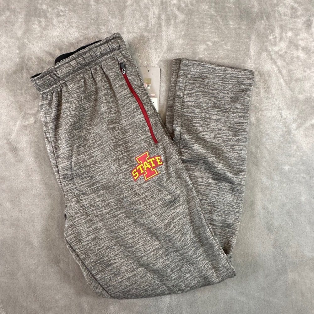 Colosseum Iowa State Cyclones Gray Heather Joggers Mens Medium SHFP11353G NEW